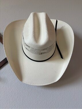 Men's White Straw Cowboy Hat with Black Band - Cody James